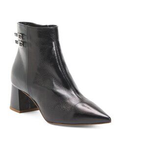 LK BENNETT Blue Made In Spain Patent Leather Missy Ankle Boots